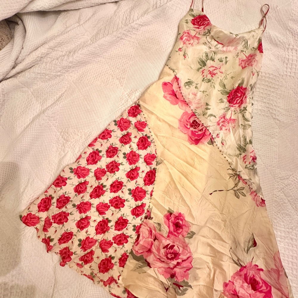 Banana Republic Pink and Cream Sleeveless Sundress